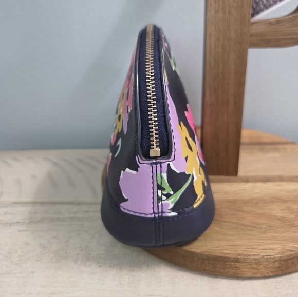 Kate Spade New York Sylvia Wildflower Bouquet Medium Dome Cosmetic Bag, NAVY EUC - Picture 6 of 10